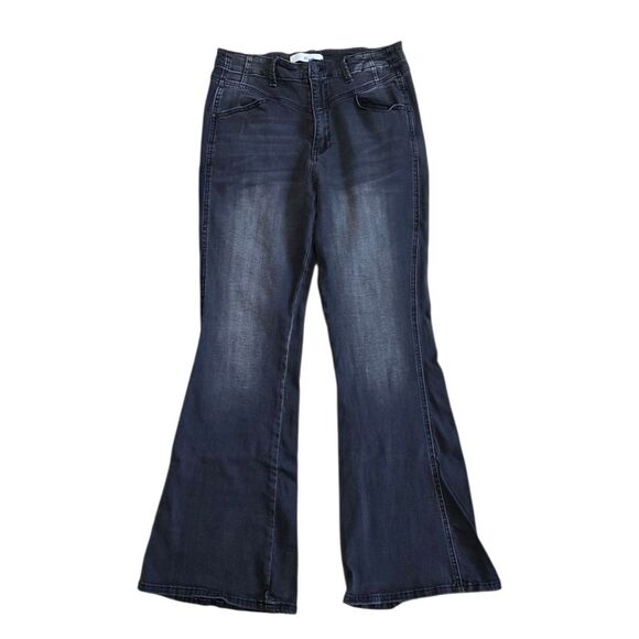 KanCan Black Denim Willow Front Seam Flare Jeans 29 - Picture 2 of 6